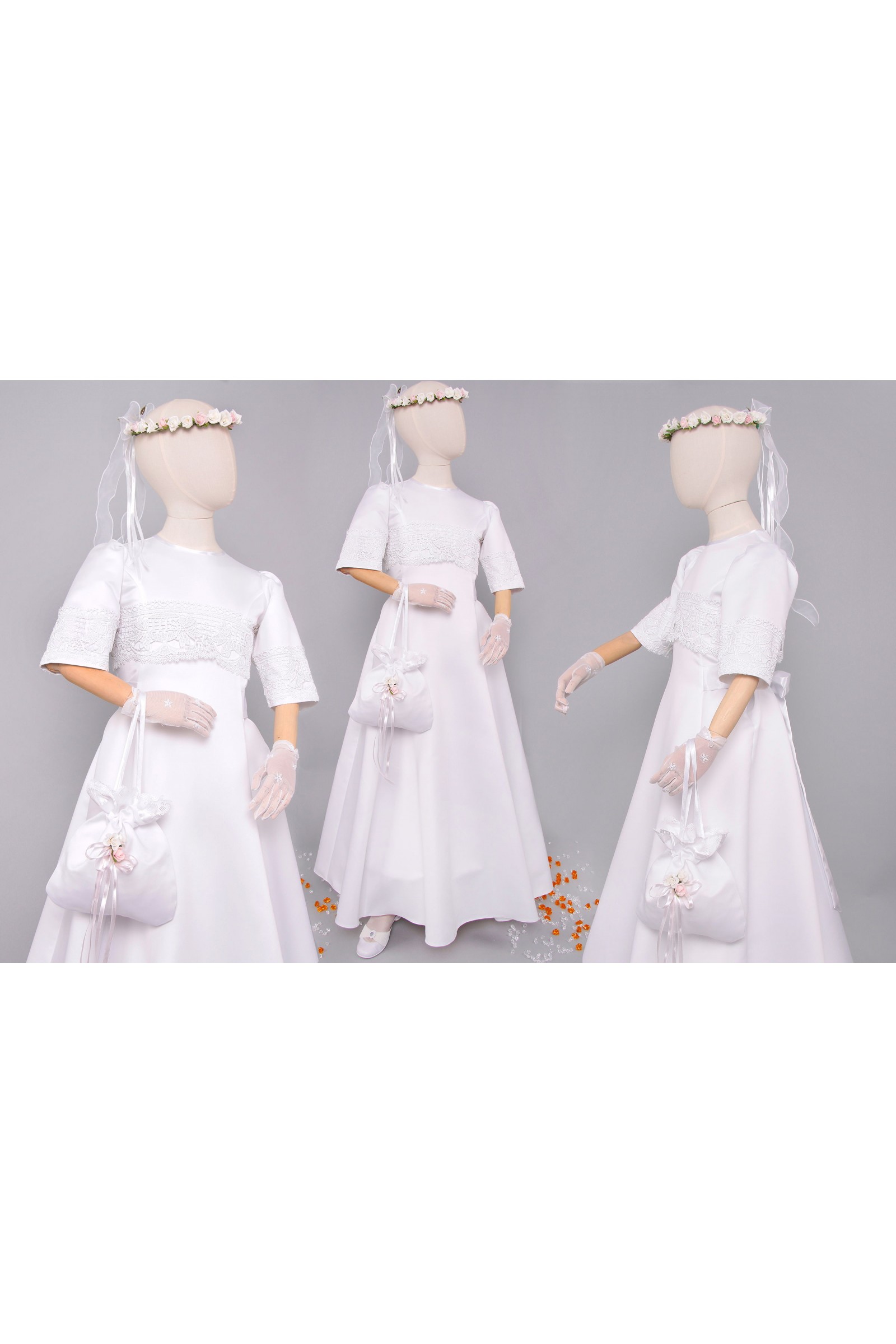 Satin communion dress 2/UK-ST - obraz 10