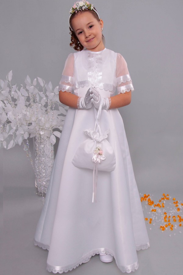 Satin communion dress 4/UK-ST - obraz 3