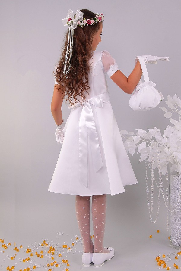 Satin communion dress 7/UK-ST - obraz 5