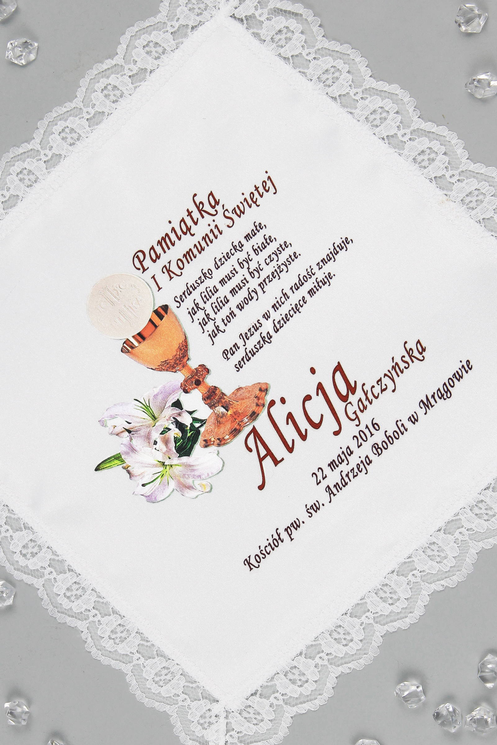 Communion handkerchief with graphic personalized UK-CHGI 6 Communion handkerchief with graphic personalized UK-CHGI 6 - obraz 0