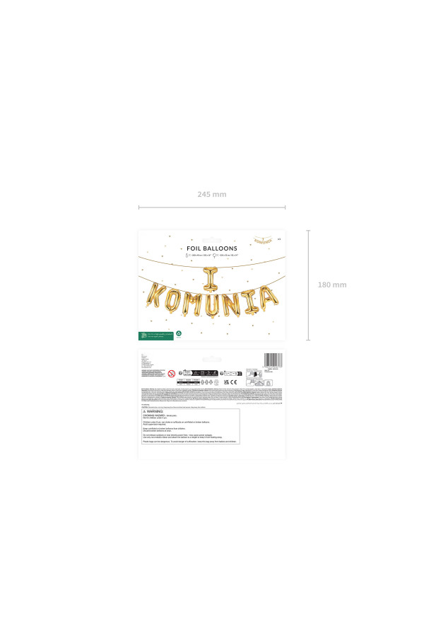 Balloon gold inscription - First Communion Balloon gold inscription - First Communion - obraz 3