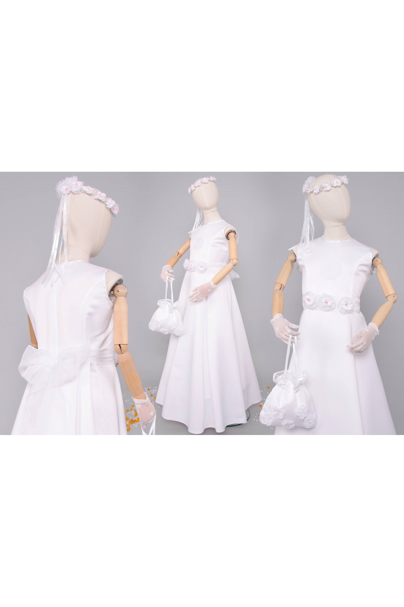 Satin communion dress 17/UK-ST - obraz 9