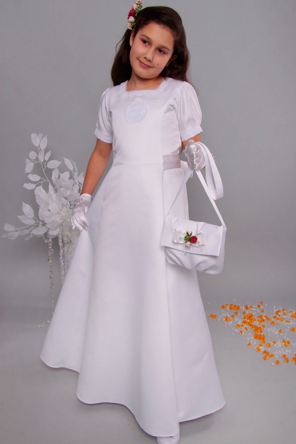 Satin communion dress 9/UK-ST - obraz 5