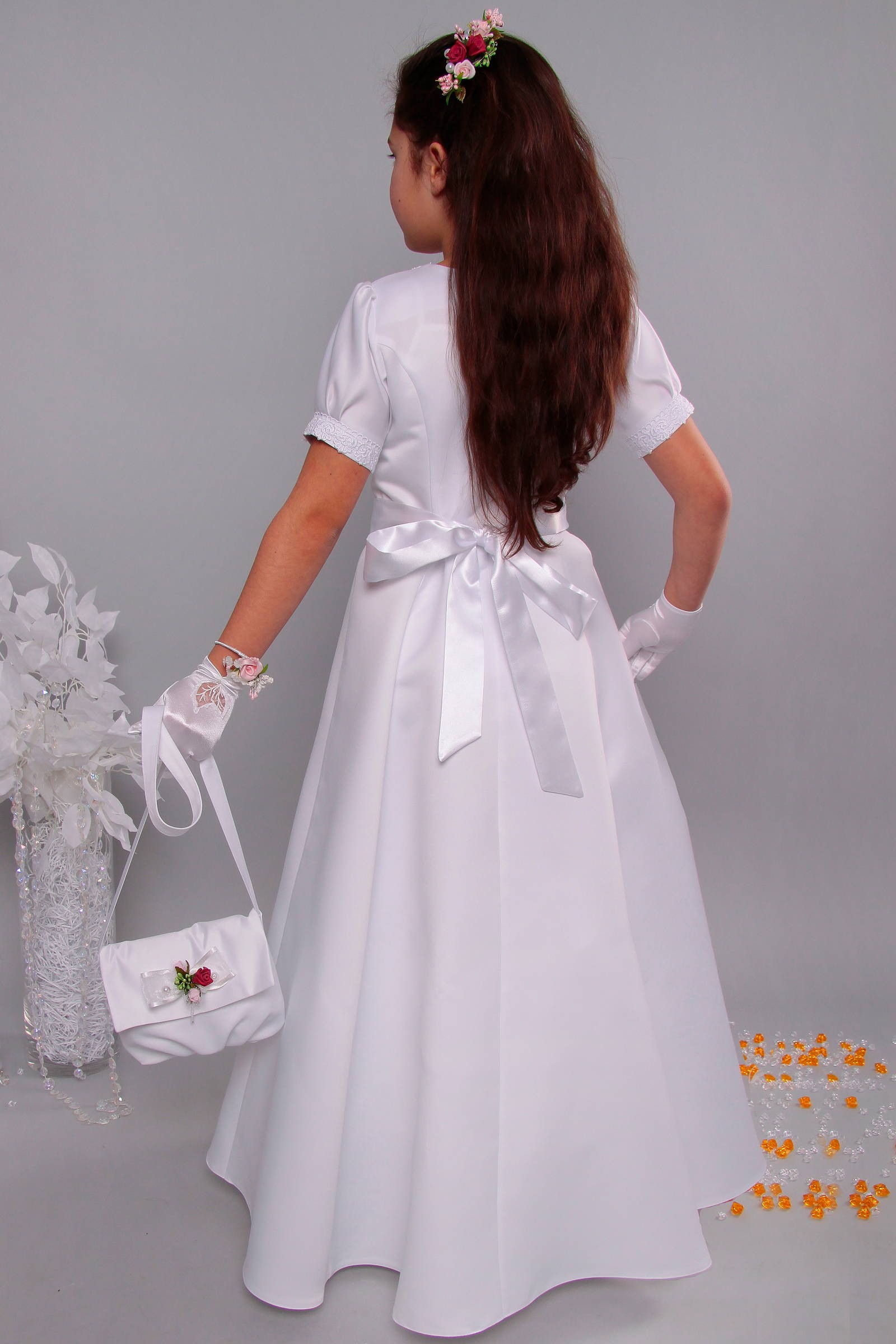 Satin communion dress 9/UK-ST - obraz 6