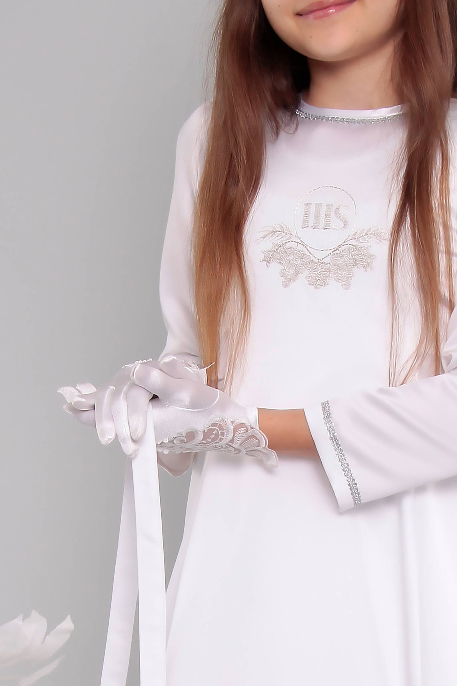 Satin communion dress 10/UK-ST - obraz 5