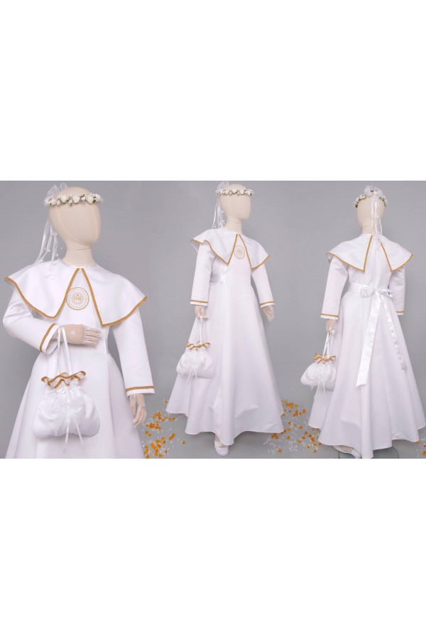 Satin communion dress 11/UK-ST - obraz 7