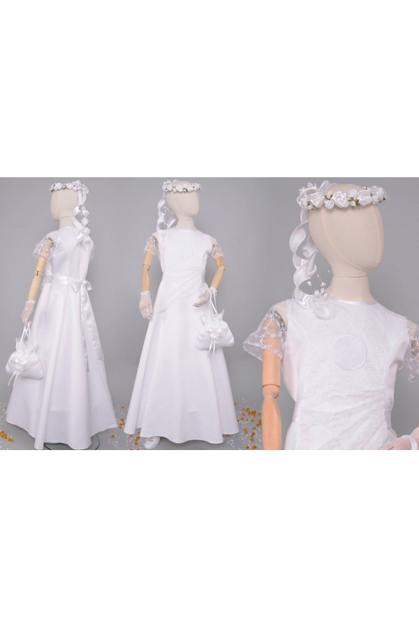 Satin communion dress 12/UK-ST - obraz 8