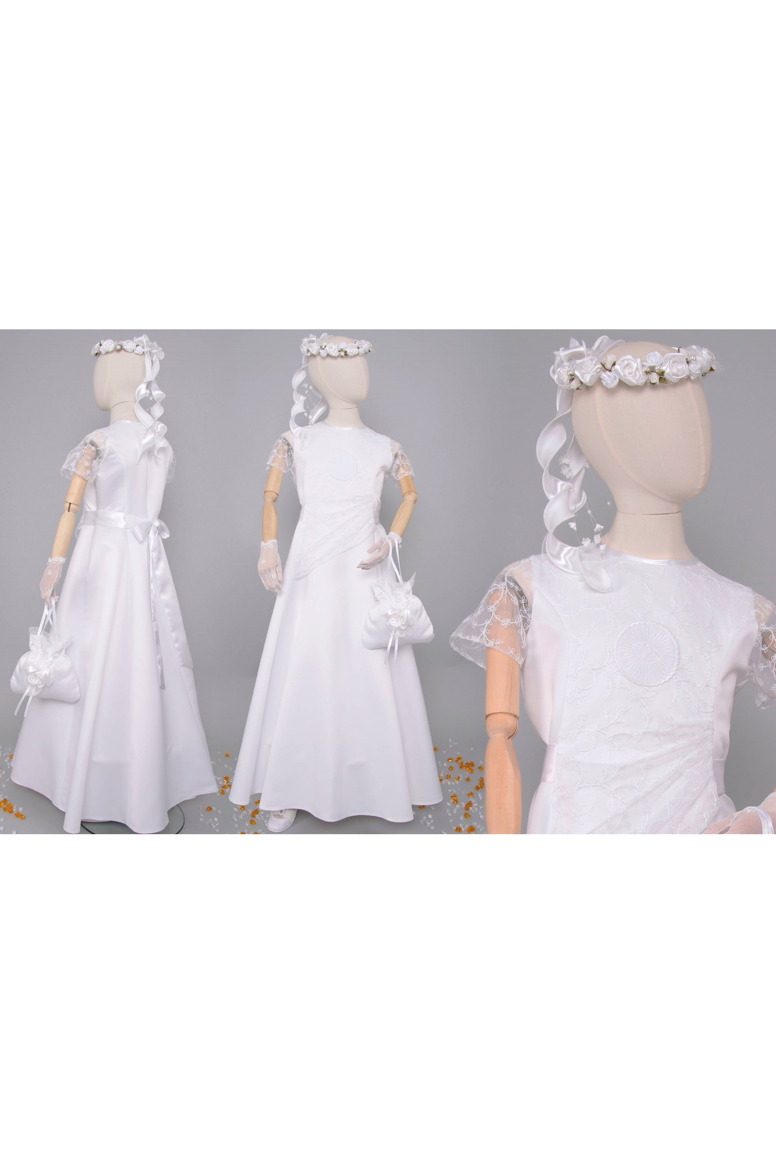 Satin communion dress 12/UK-ST - obraz 8